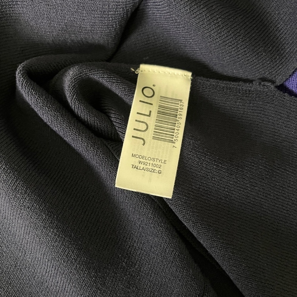 Julio ColorBlock Purple Blue Viscose Blend Long Sleeve Sweater Pullover - Picture 11 of 11